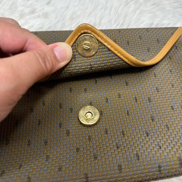 Vintage YSL Brown Canvas Clutch Bag - will include aftermarket chain - Picture 9 of 11